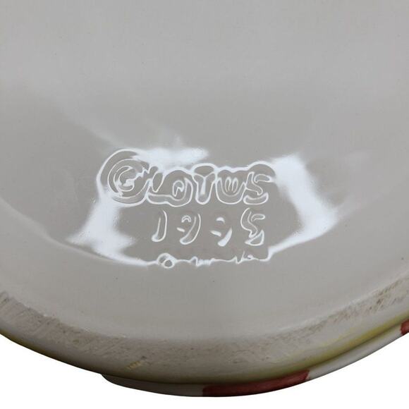 Vintage Kitchen Food Stoage, Lotus 90s Christmas Holiday Ceramic Jar With Lid - Picture 2 of 11